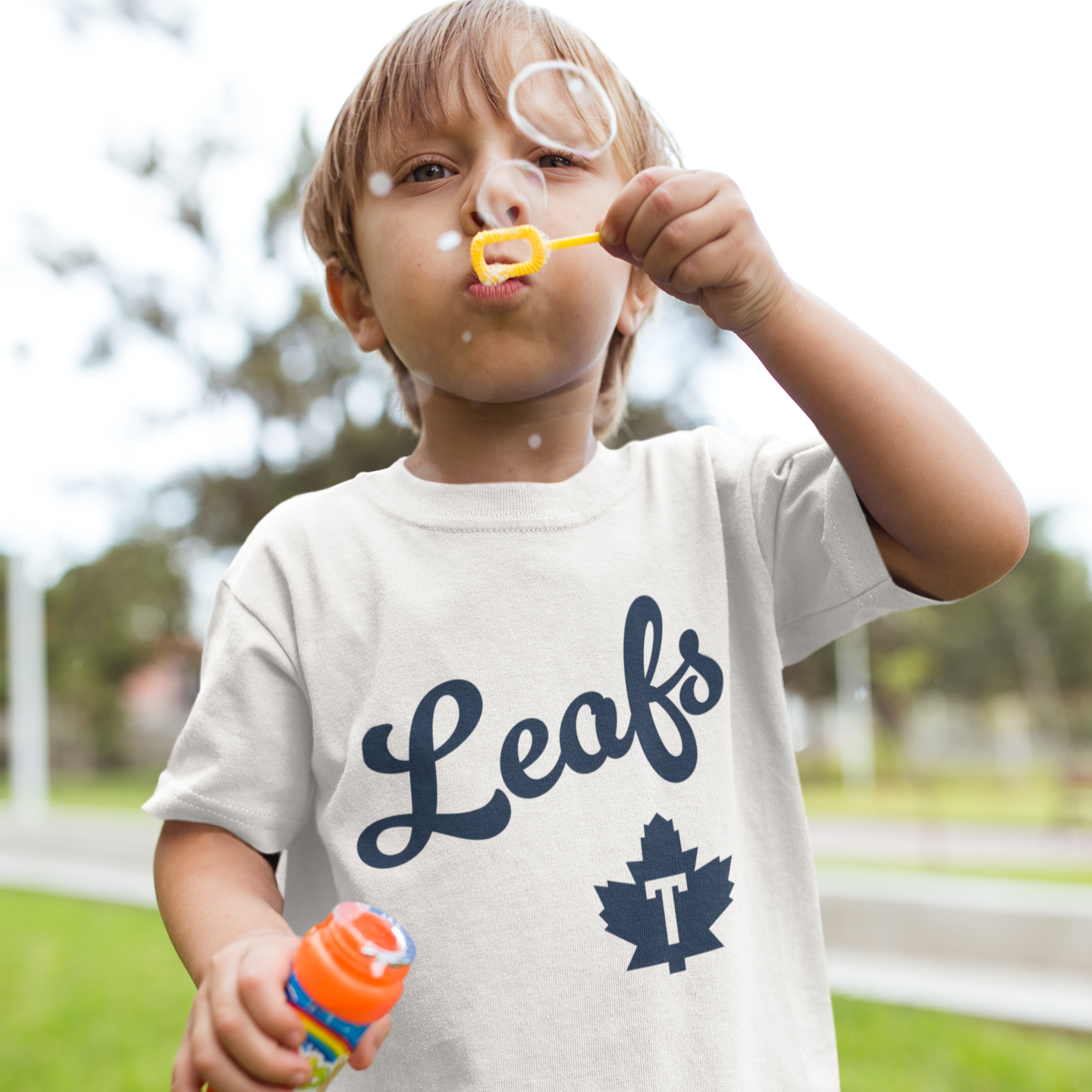 Youth Crew Neck T-Shirt Leafs Logo